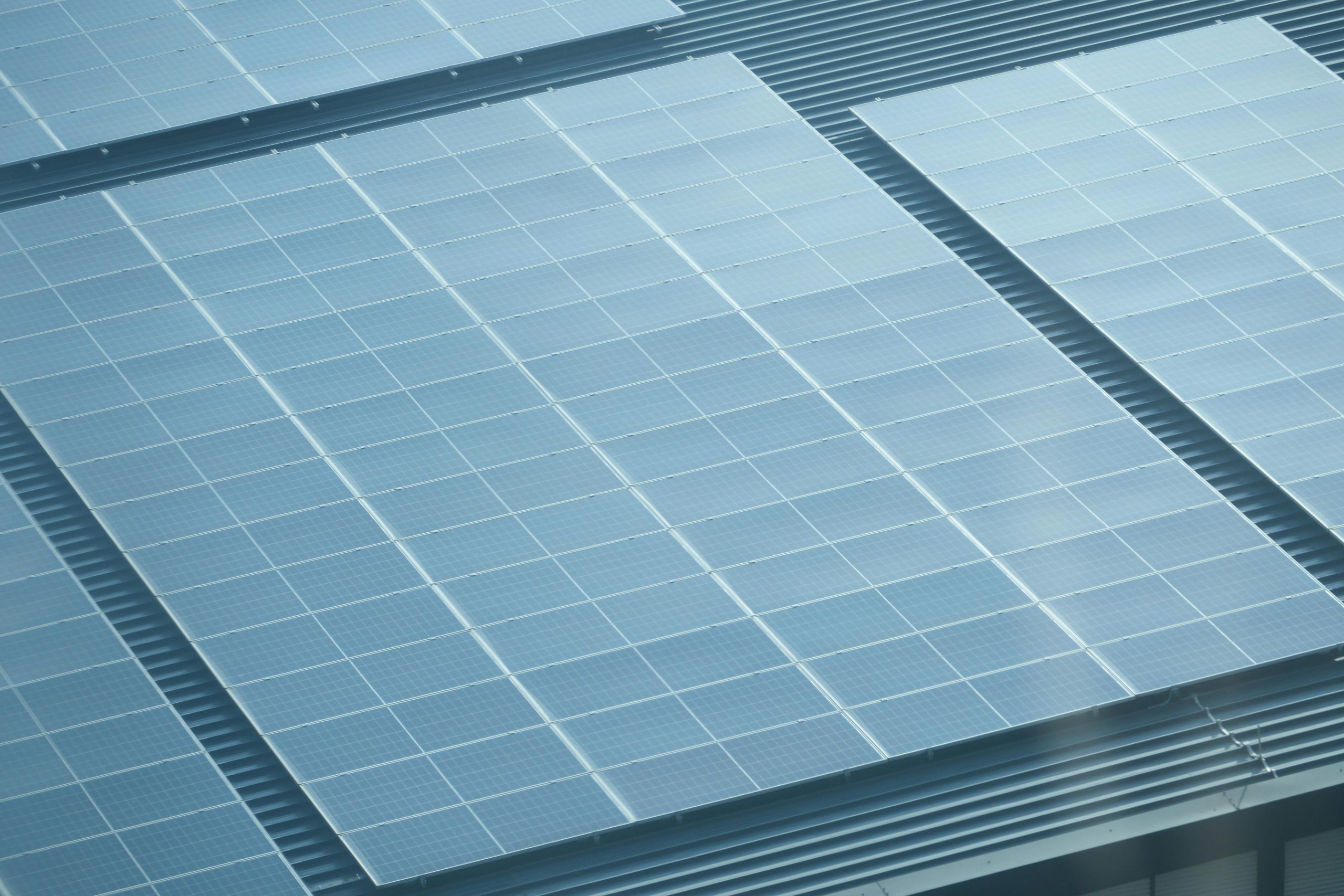 solar panels on a metal roof